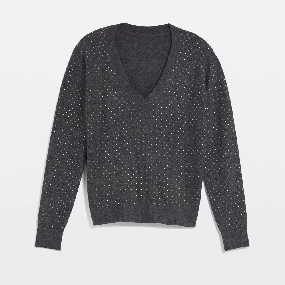 NWT WHBM embellished V neck sweater. - Picture 5 of 8